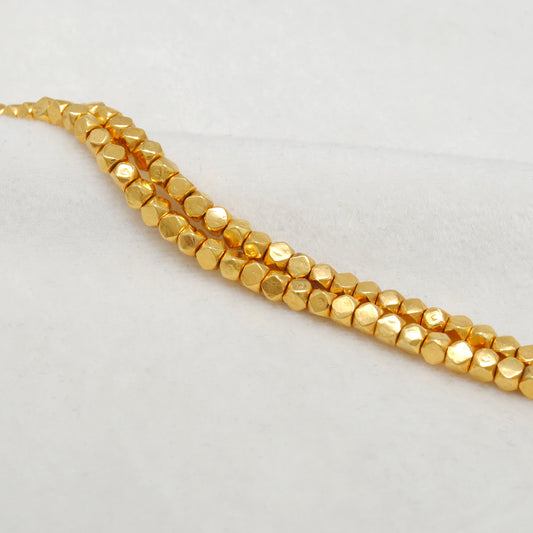 3.5mm 18k Solid Gold Beads Findings For DIY Jewelry Pack Of 2 Pcs