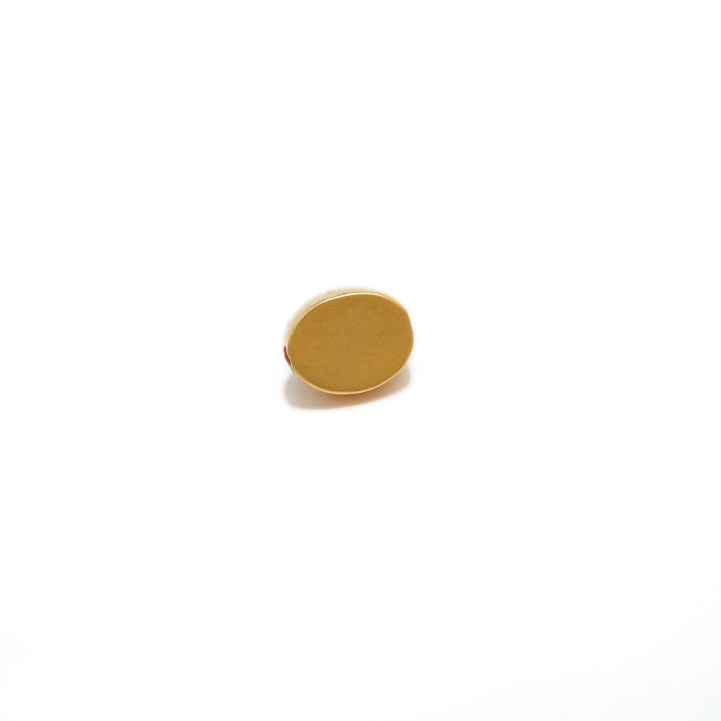 18K Solid Yellow Gold Oval Spacer Bead with Green Stone (1pc) Jewelry Finding