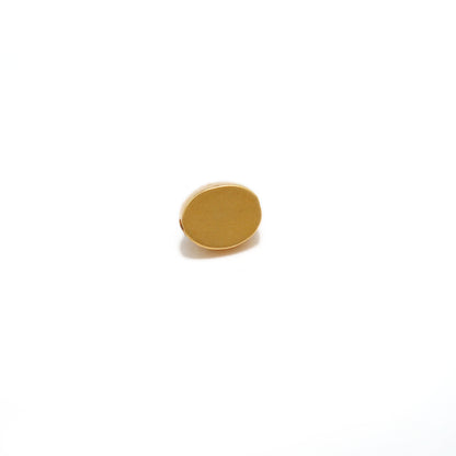 18K Solid Yellow Gold Oval Spacer Bead with Green Stone (1pc) Jewelry Finding