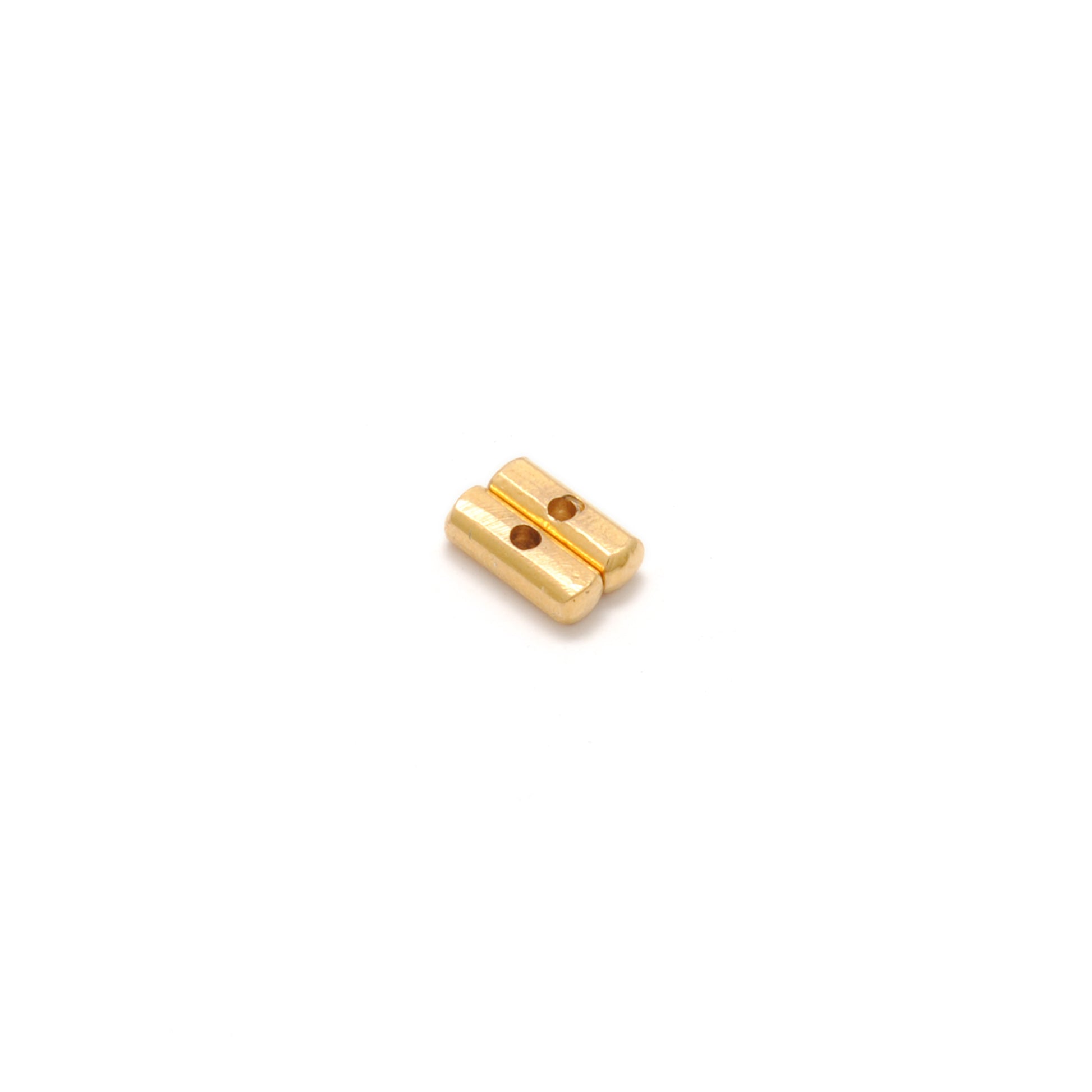 18K solid gold tube cylinder spacer beads, smooth polished finish, jewelry making supply for DIY bracelets and necklaces, pack of 2 pieces