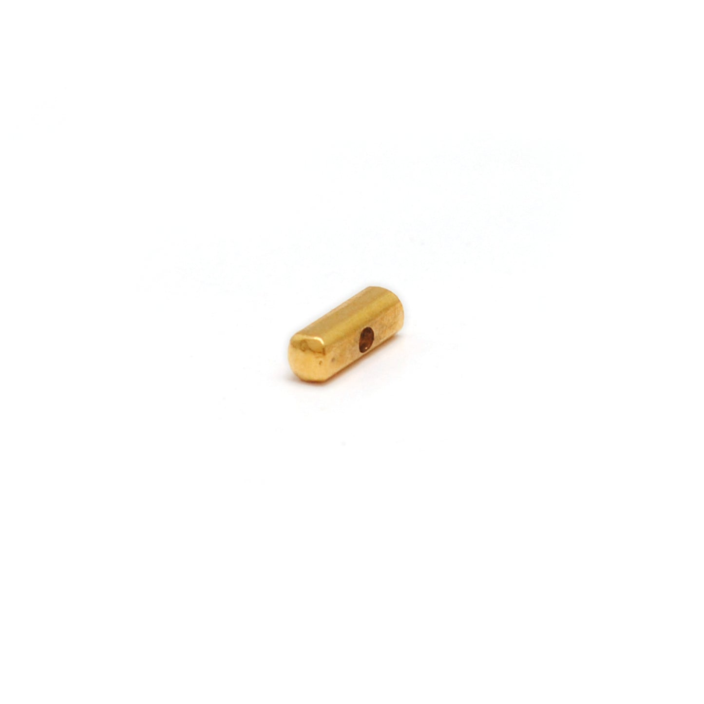 18K solid gold tube cylinder spacer beads, smooth polished finish, jewelry making supply for DIY bracelets and necklaces, pack of 2 pieces