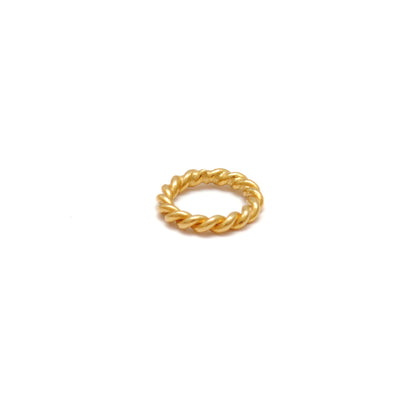 18k Gold Twisted Jump Rings, DIY Jewelry Spacers (4 Pcs)