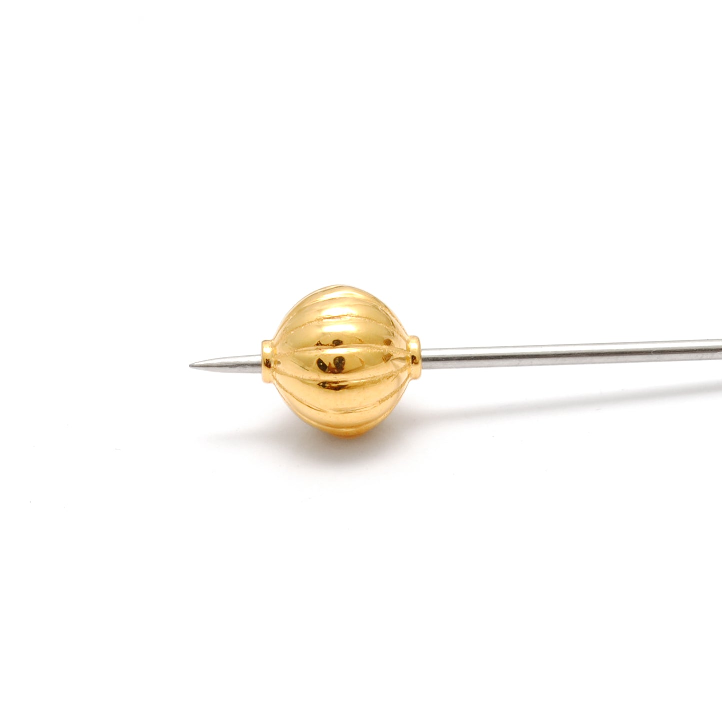 18k Solid Yellow Gold Corrugated Spacer Beads 8x9mm