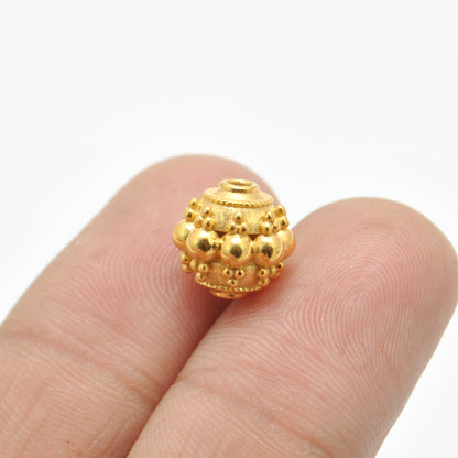 9.5mm 18k Gold Indian Style Rondelle Spacer Beads Findings