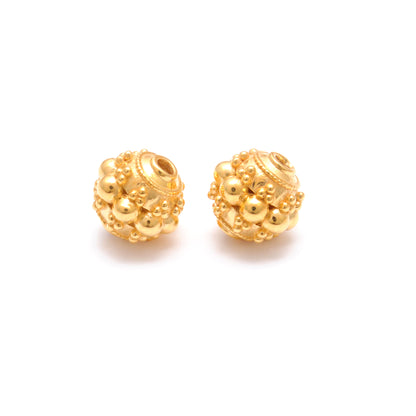 9.5mm 18k Gold Indian Style Rondelle Spacer Beads Findings