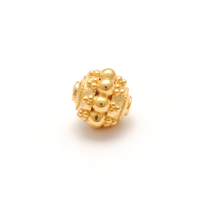 9.5mm 18k Gold Indian Style Rondelle Spacer Beads Findings