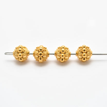 9.5mm 18k Gold Indian Style Rondelle Spacer Beads Findings