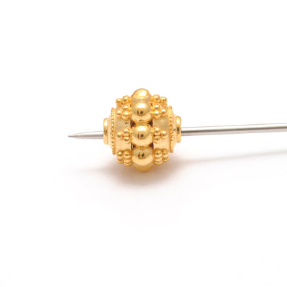 9.5mm 18k Gold Indian Style Rondelle Spacer Beads Findings
