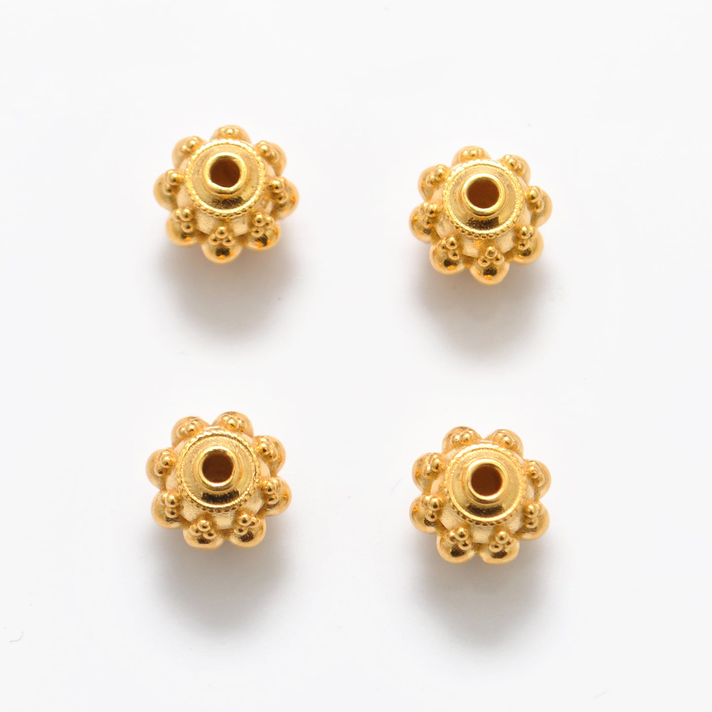 9.5mm 18k Gold Indian Style Rondelle Spacer Beads Findings