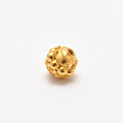 9.5mm 18k Gold Indian Style Rondelle Spacer Beads Findings