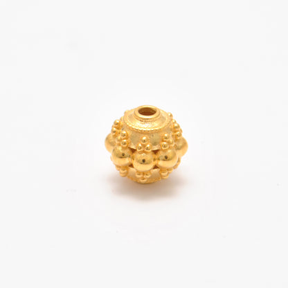 9.5mm 18k Gold Indian Style Rondelle Spacer Beads Findings