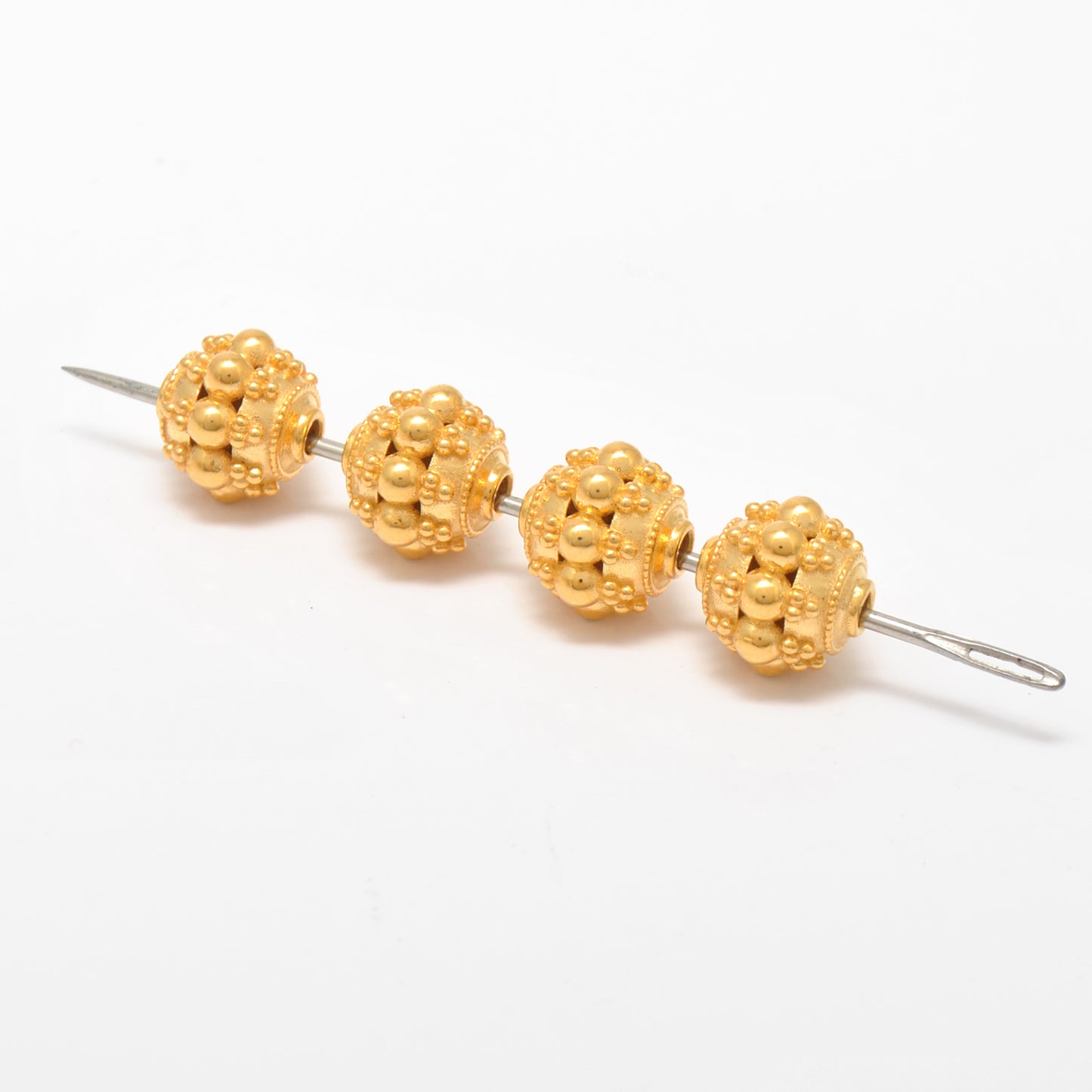 9.5mm 18k Gold Indian Style Rondelle Spacer Beads Findings