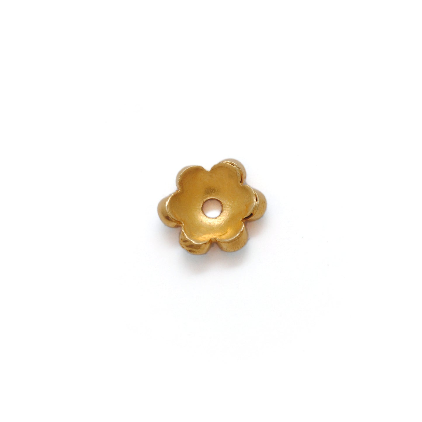 18k Yellow Gold Turquoise Flower Spacer Bead