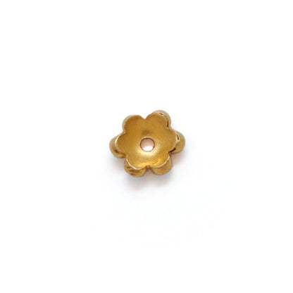 18k Yellow Gold Turquoise Flower Spacer Bead