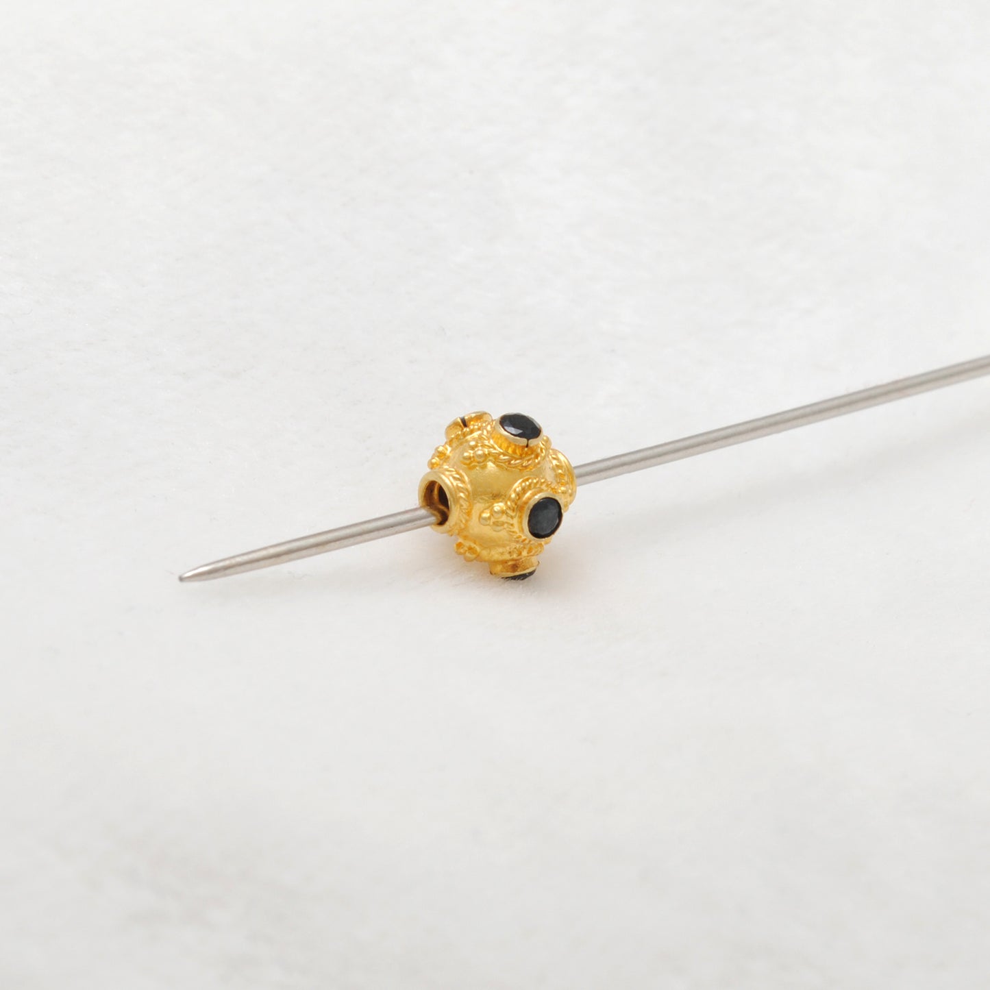 18k Yellow Gold Round Wheel Spacer Bead Finding 8mm