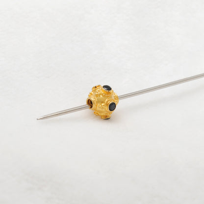 18k Yellow Gold Round Wheel Spacer Bead Finding 8mm