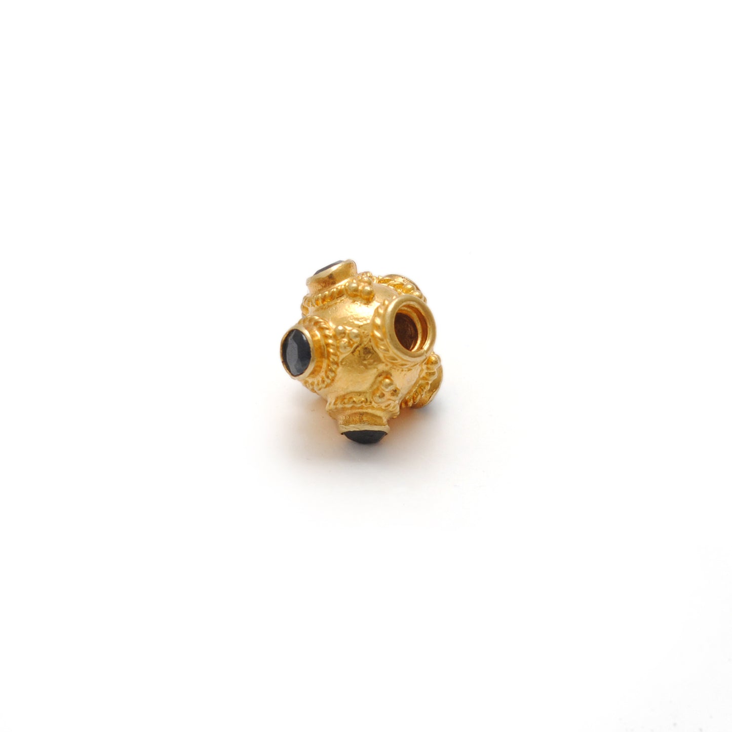 18k Yellow Gold Round Wheel Spacer Bead Finding 8mm