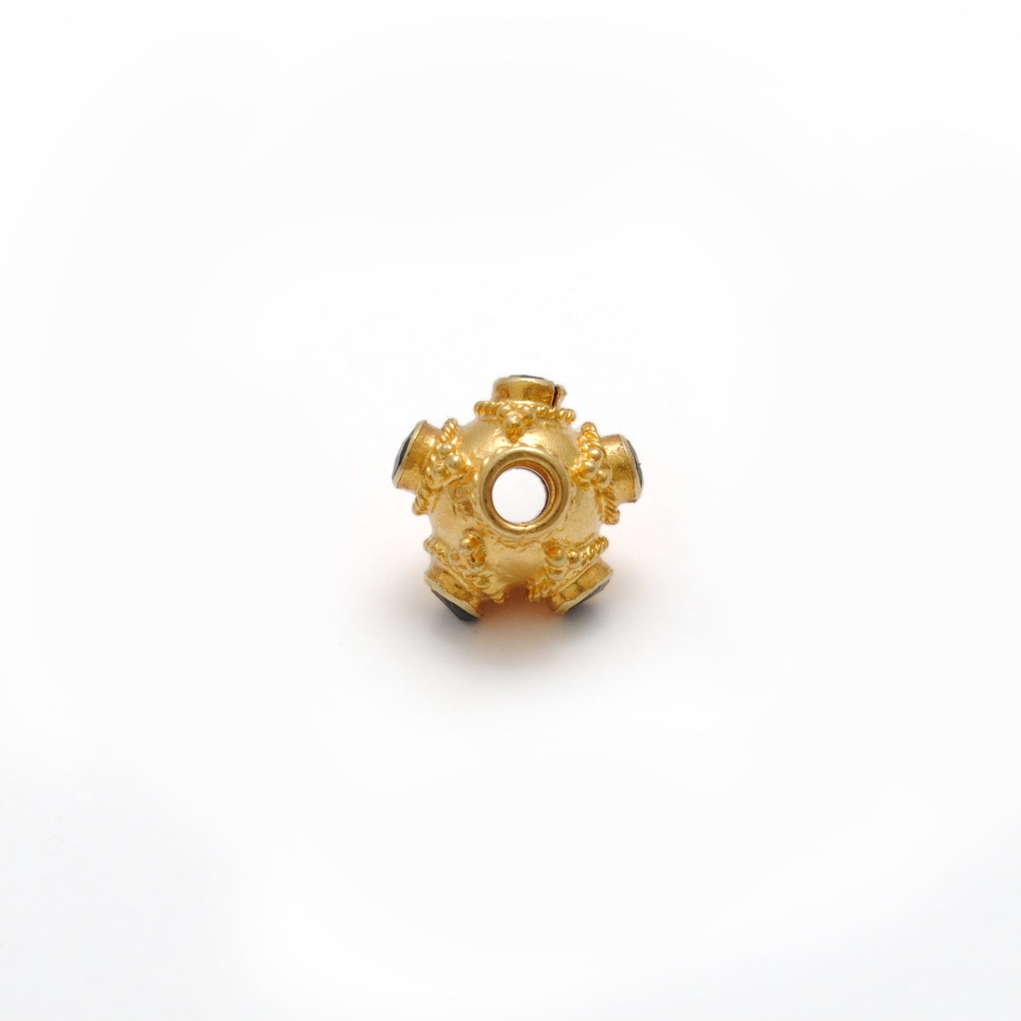18k Yellow Gold Round Wheel Spacer Bead Finding 8mm