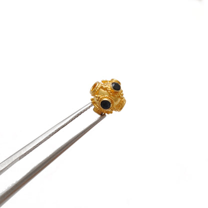 18k Yellow Gold Round Wheel Spacer Bead Finding 8mm