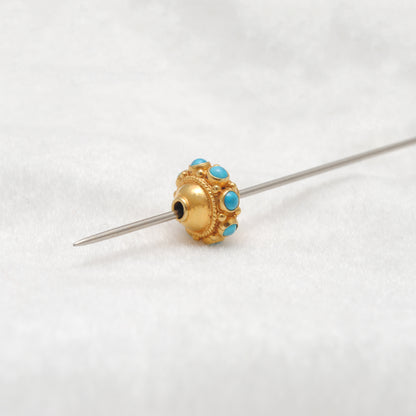 18k Solid Yellow Gold Rondelle Spacer Beads 10x9mm