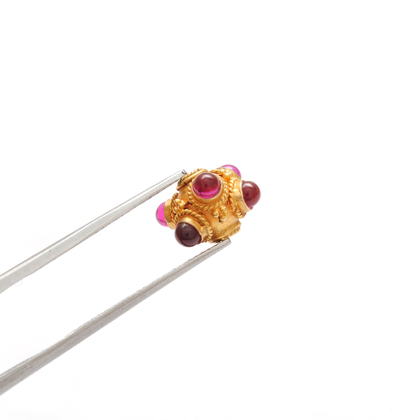 18k Solid Yellow Gold Ruby Round Beads 8mm