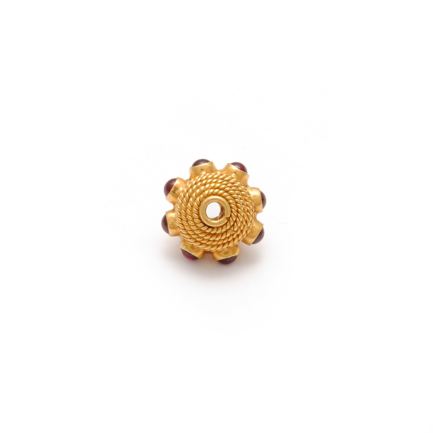 18k Yellow Gold Ruby Round Spacer Beads
