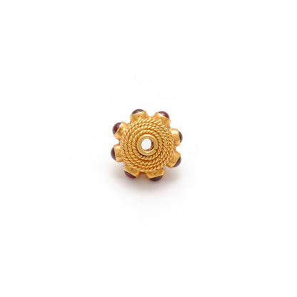18k Yellow Gold Ruby Round Spacer Beads