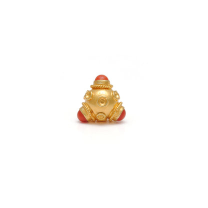 18k Yellow Gold Fancy Coral Charm Pendant 9x8mm