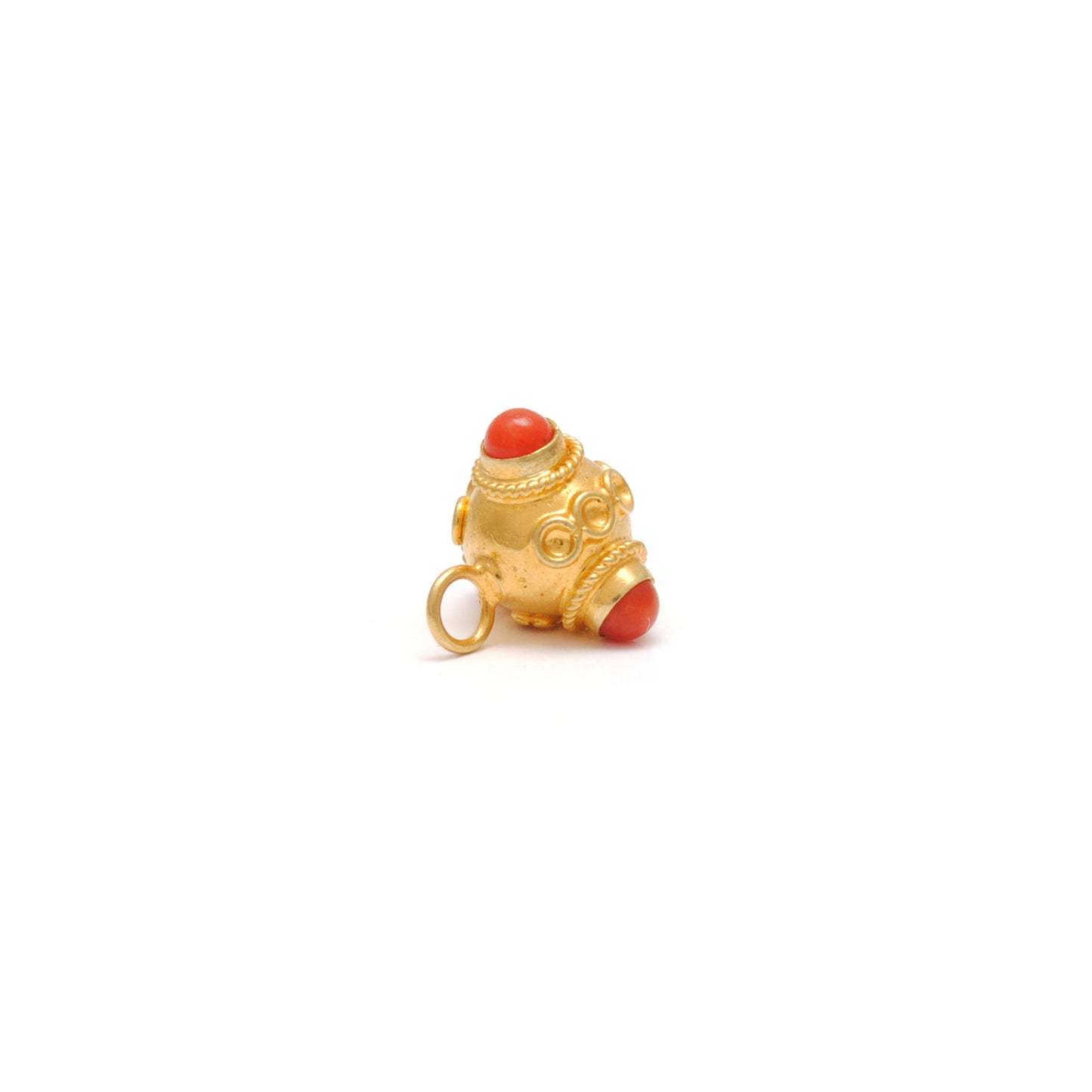 18k Yellow Gold Fancy Coral Charm Pendant 9x8mm