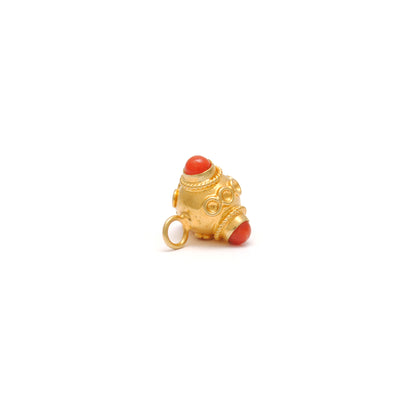 18k Yellow Gold Fancy Coral Charm Pendant 9x8mm
