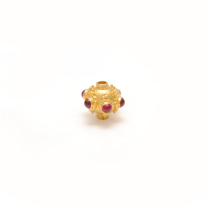 18k Gold Rondelle Ruby Stone Spacer Beads Finding 10mm