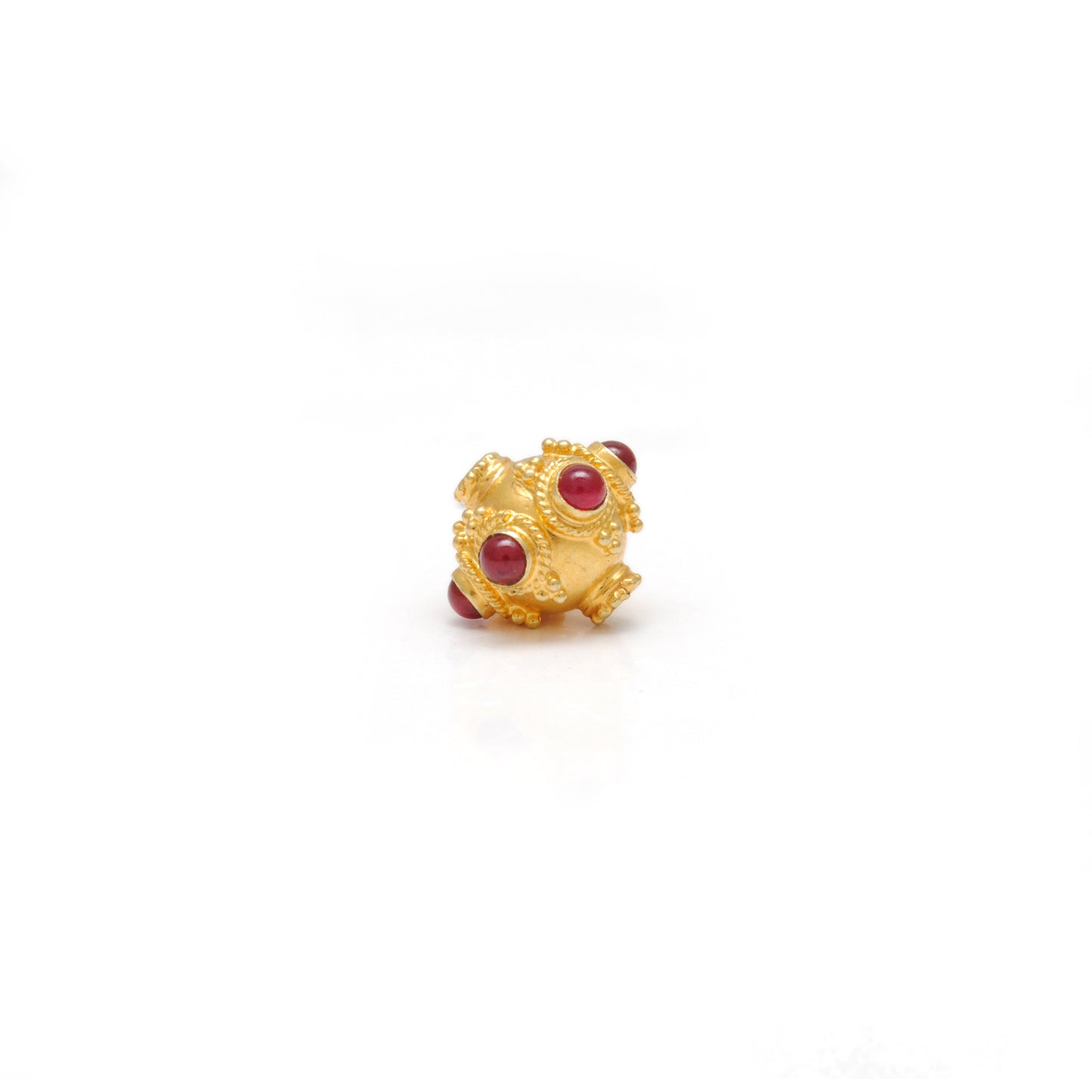 18k Gold Rondelle Ruby Stone Spacer Beads Finding 10mm