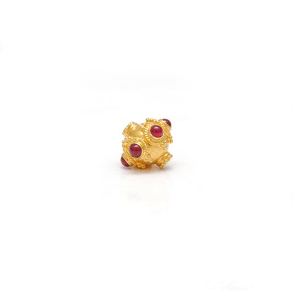 18k Gold Rondelle Ruby Stone Spacer Beads Finding 10mm