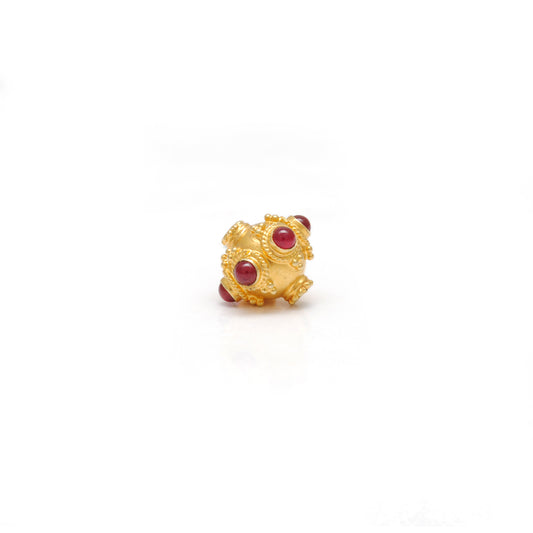 18k Gold Rondelle Ruby Stone Spacer Beads Finding 10mm