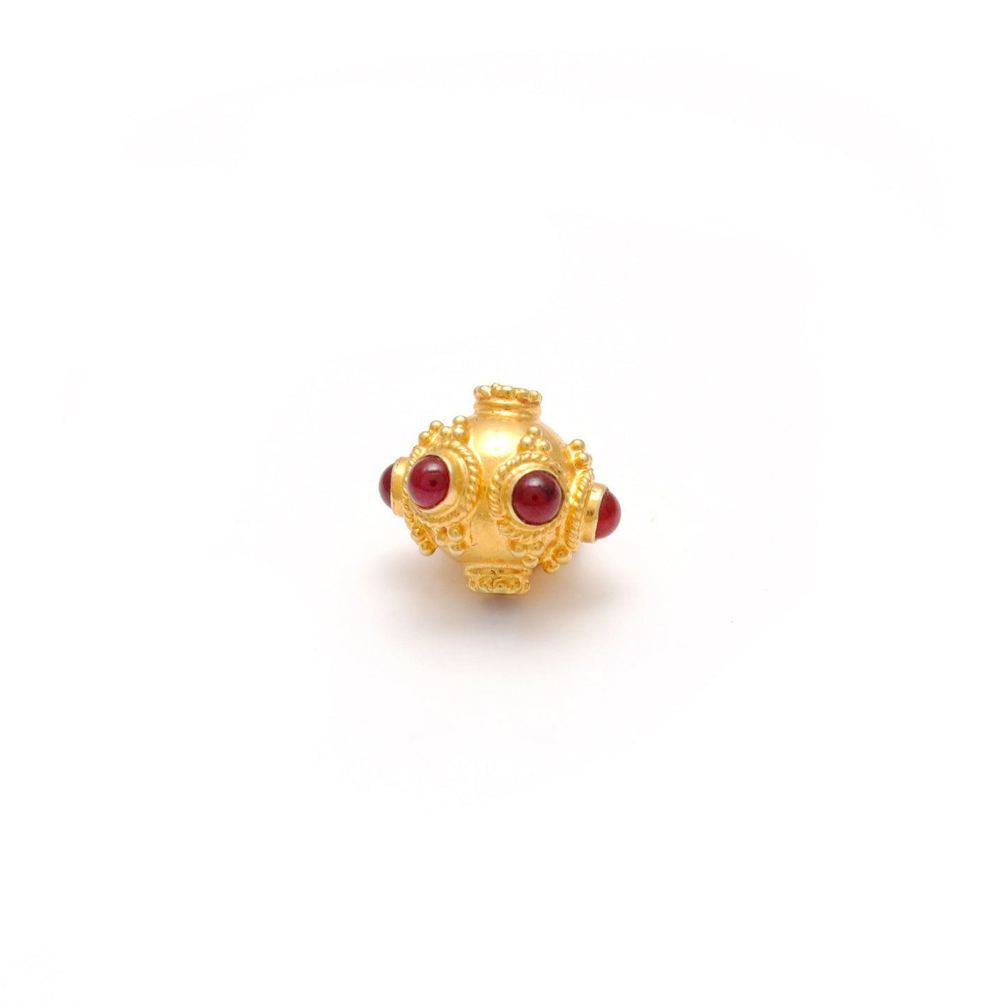 18k Gold Rondelle Ruby Stone Spacer Beads Finding 10mm