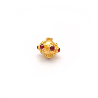 18k Gold Rondelle Ruby Stone Spacer Beads Finding 10mm