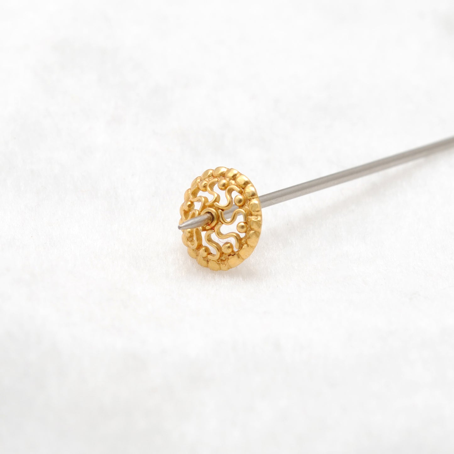 Solid 18K Yellow Gold Beads Cap for Jewelry Supplies