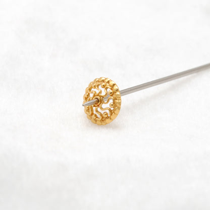 Solid 18K Yellow Gold Beads Cap for Jewelry Supplies