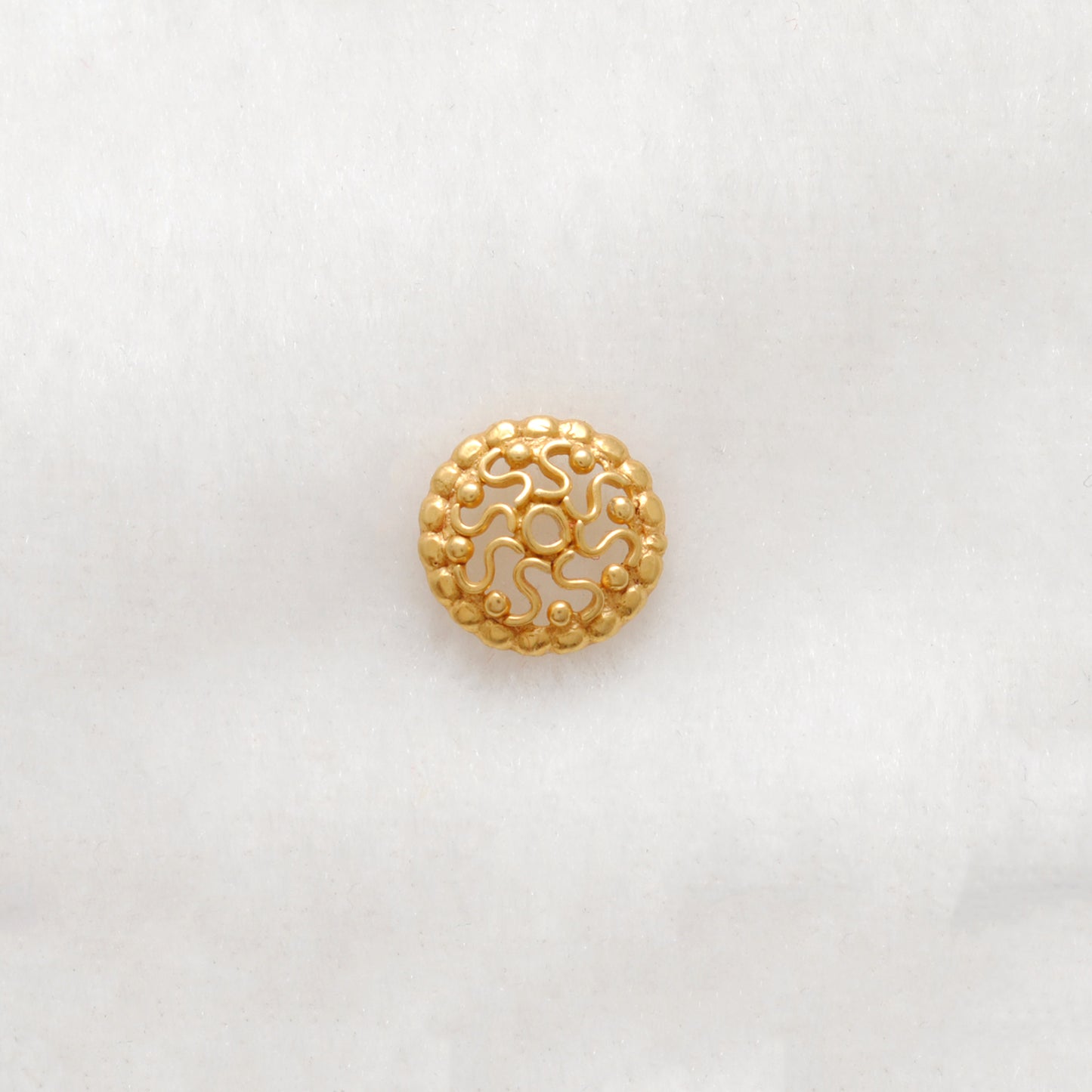 Solid 18K Yellow Gold Beads Cap for Jewelry Supplies