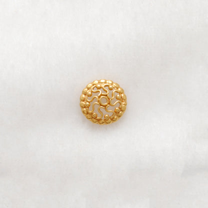 Solid 18K Yellow Gold Beads Cap for Jewelry Supplies