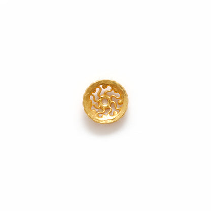 Solid 18K Yellow Gold Beads Cap for Jewelry Supplies