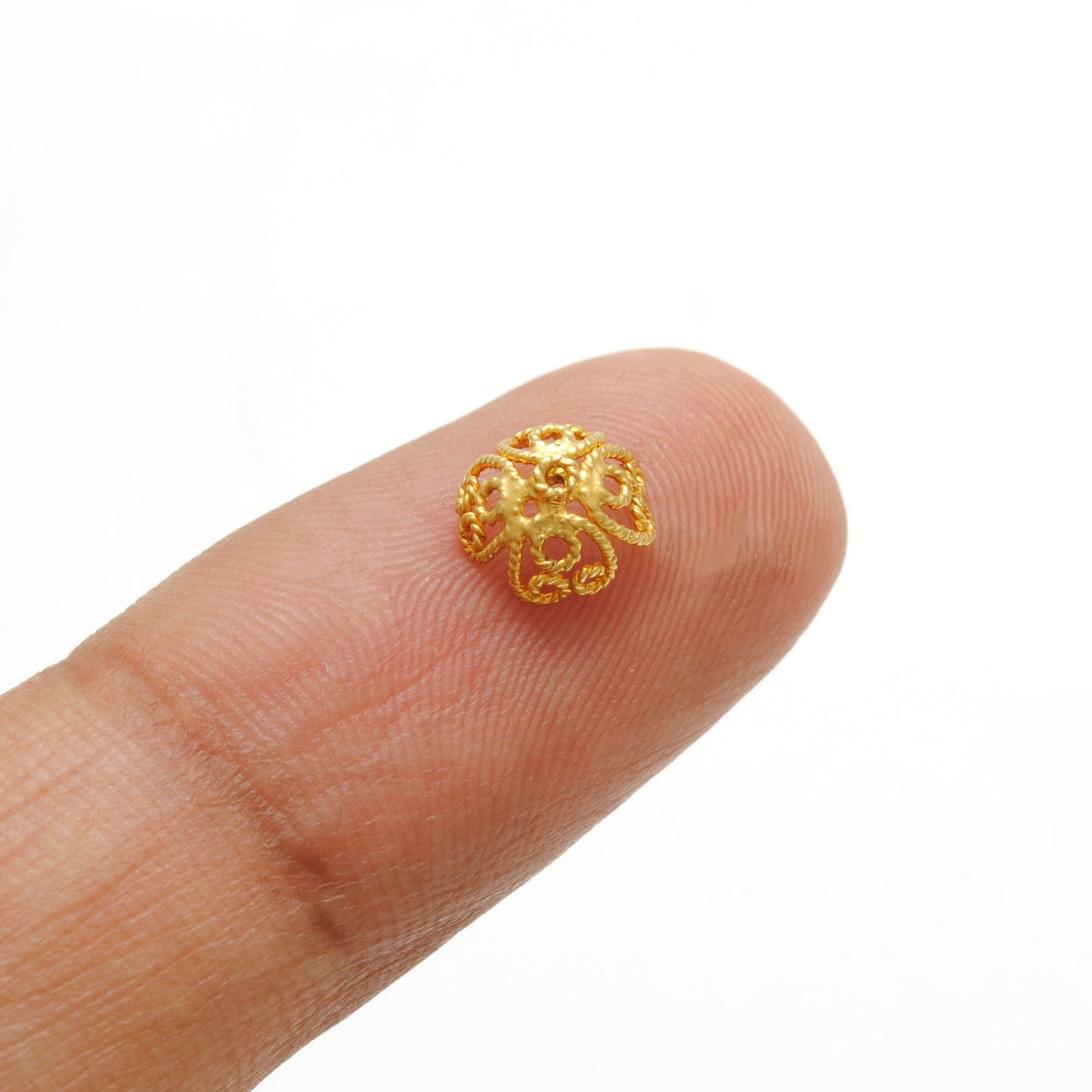 18k Gold Spacer Bead Cap Jewelry Making Finding