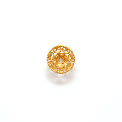 Jewelry Supplies 18k Yellow Gold Spacer Beads Cap