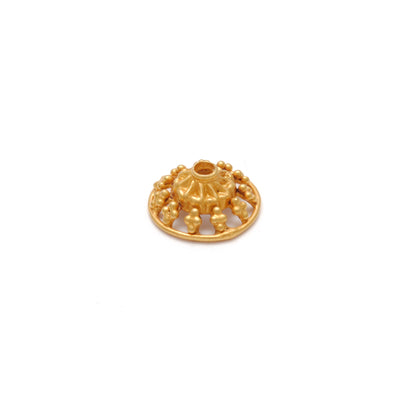 18k Yellow Gold Round Bead Caps For Jewelry 10mm