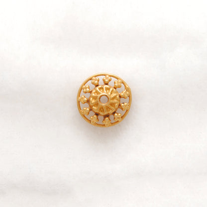 18k Yellow Gold Round Bead Caps For Jewelry 10mm