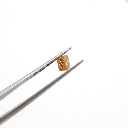 18k Solid Yellow Gold Fancy Rectangle Beads 3x5mm