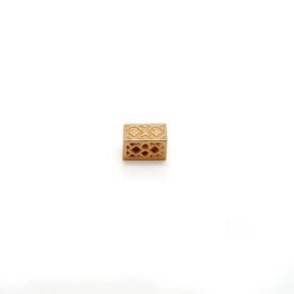 18k Solid Yellow Gold Fancy Rectangle Beads 3x5mm
