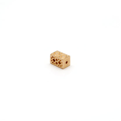 18k Solid Yellow Gold Fancy Rectangle Beads 3x5mm