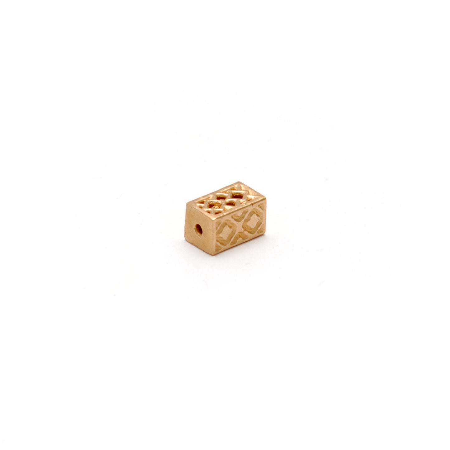18k Solid Yellow Gold Fancy Rectangle Beads 3x5mm