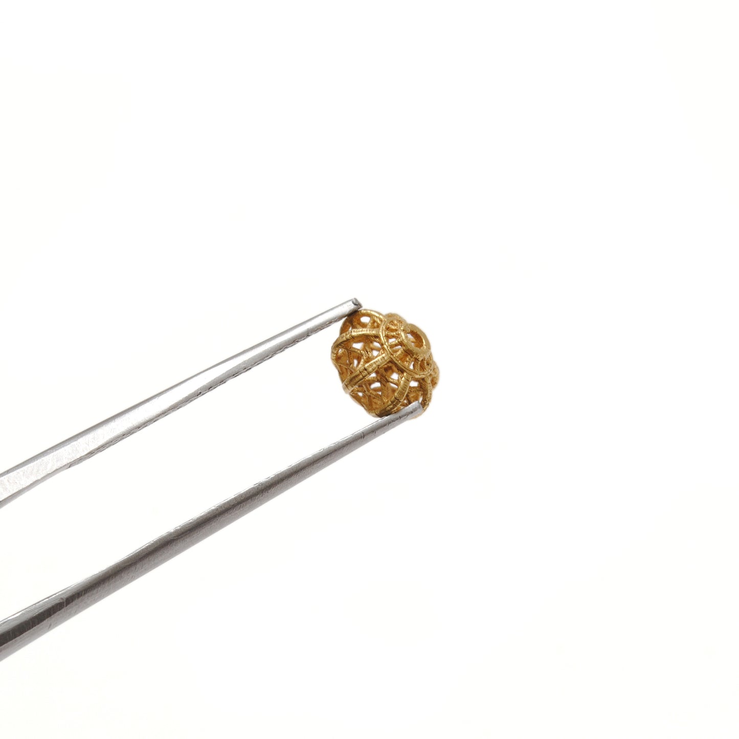18k Solid Yellow Gold Floral Spacer Beads 6x7mm